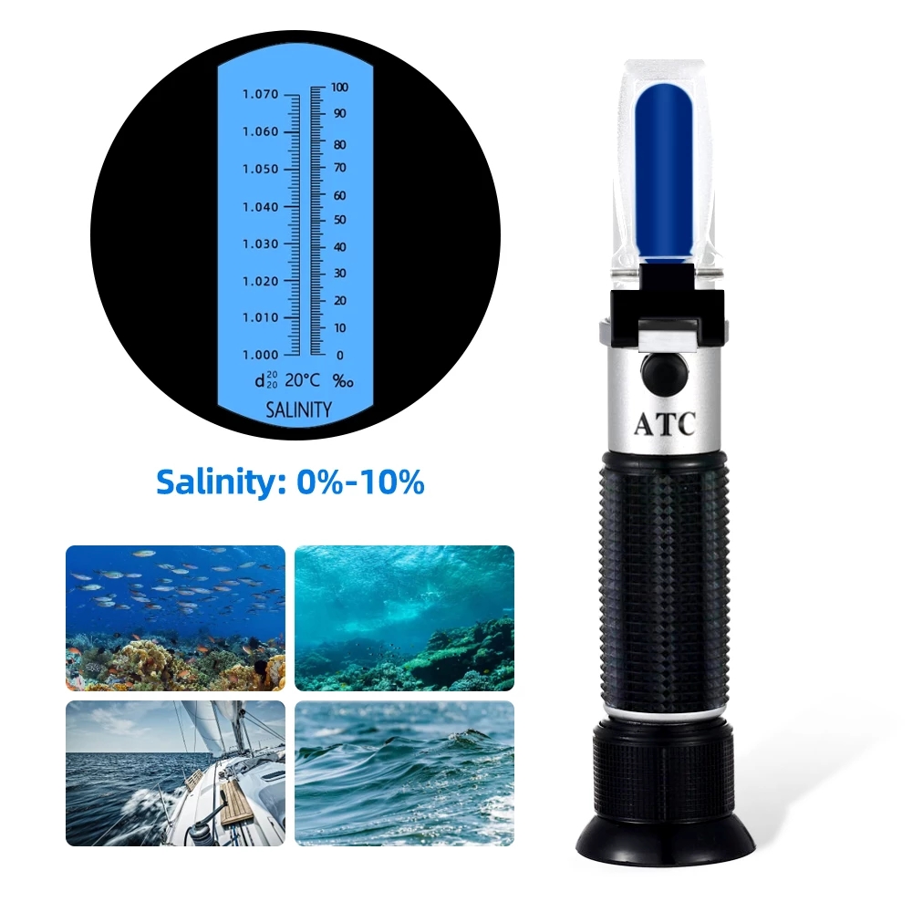 Marine Aquarium Bacteria - مقياس انكسار الملوحة 0-10% 1.000-1.070SG مقياس