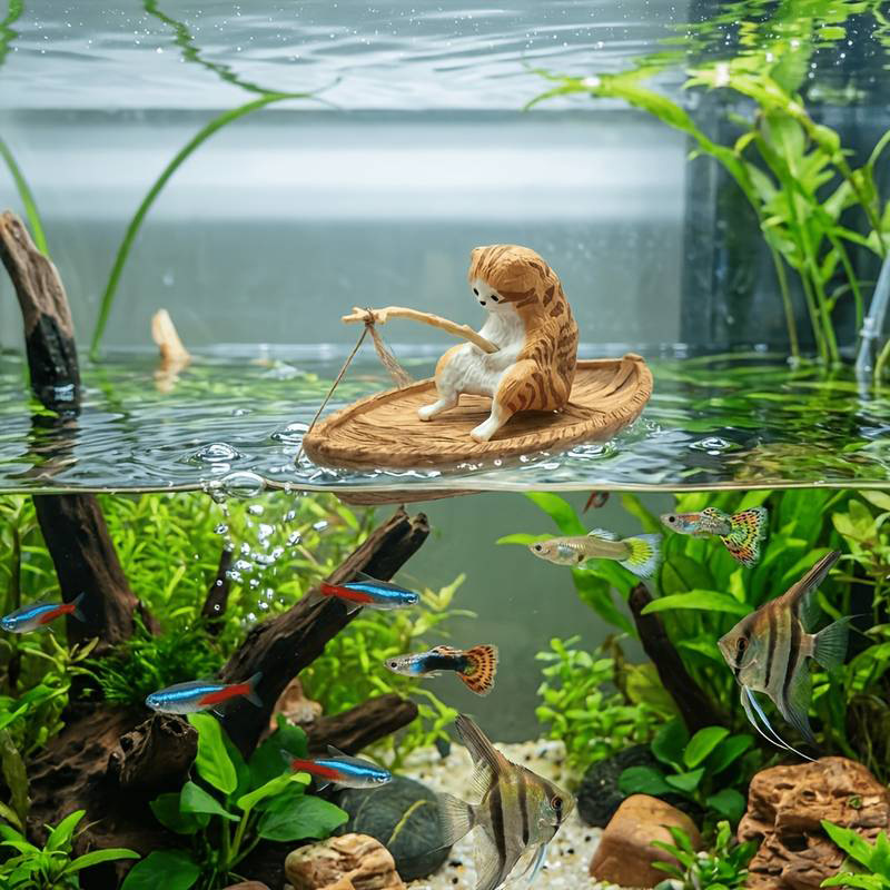 زينة حوض السمك على شكل قارب صي - مراجعة Aquarium Marina وسعره