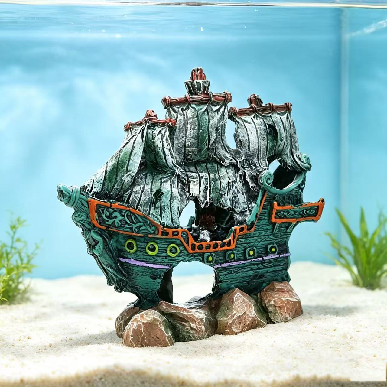 زينة حوض السمك على شكل قارب شر - مراجعة Aquarium Marina وسعره