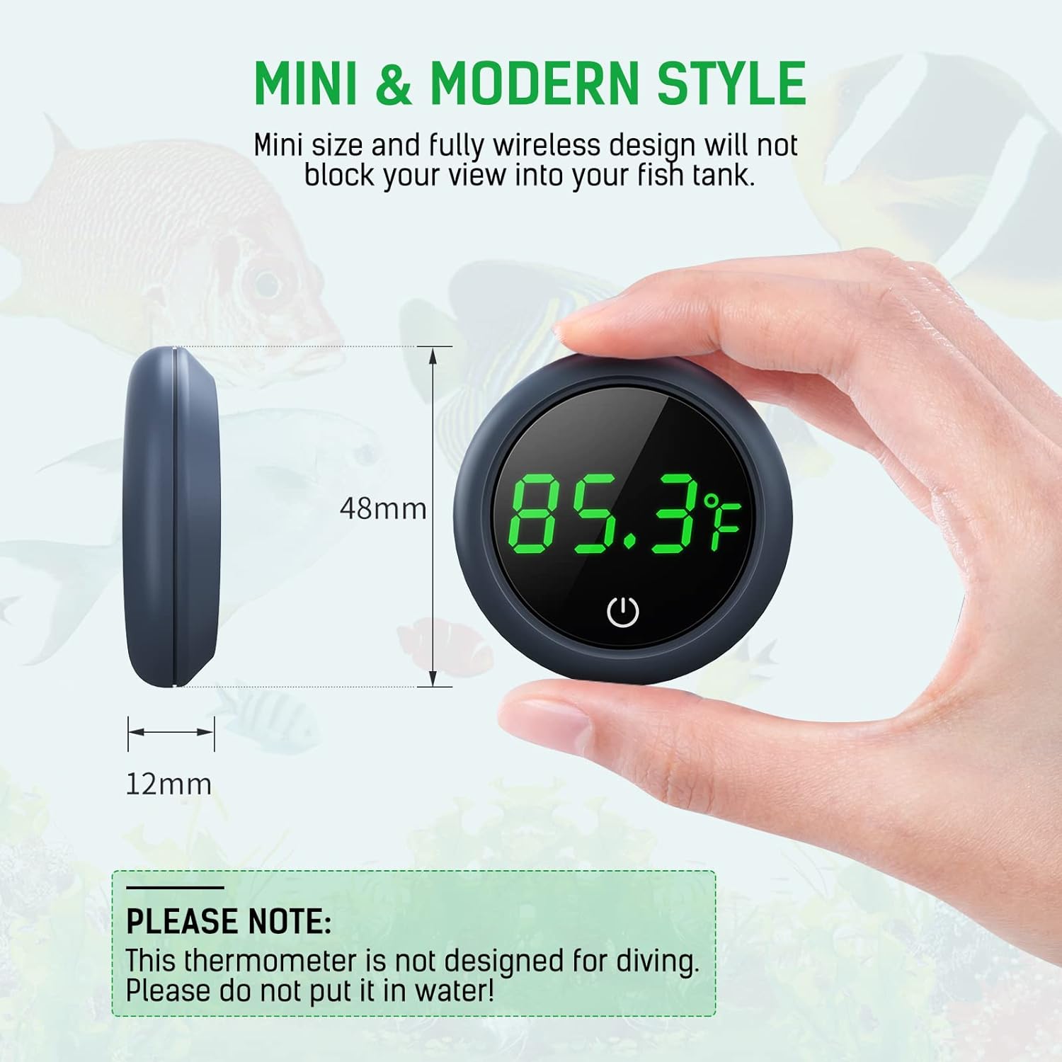 ميزان حرارة رقمي لخزان الأسماك - مراجعة Marine Aquarium Temperature وسعره